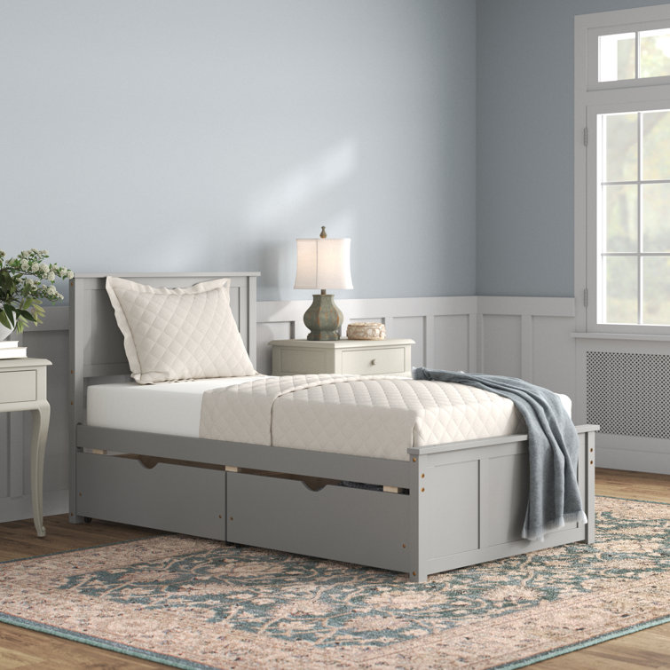 Lark Manor Abram Solid Wood Platform Storage Bed Reviews Wayfair
